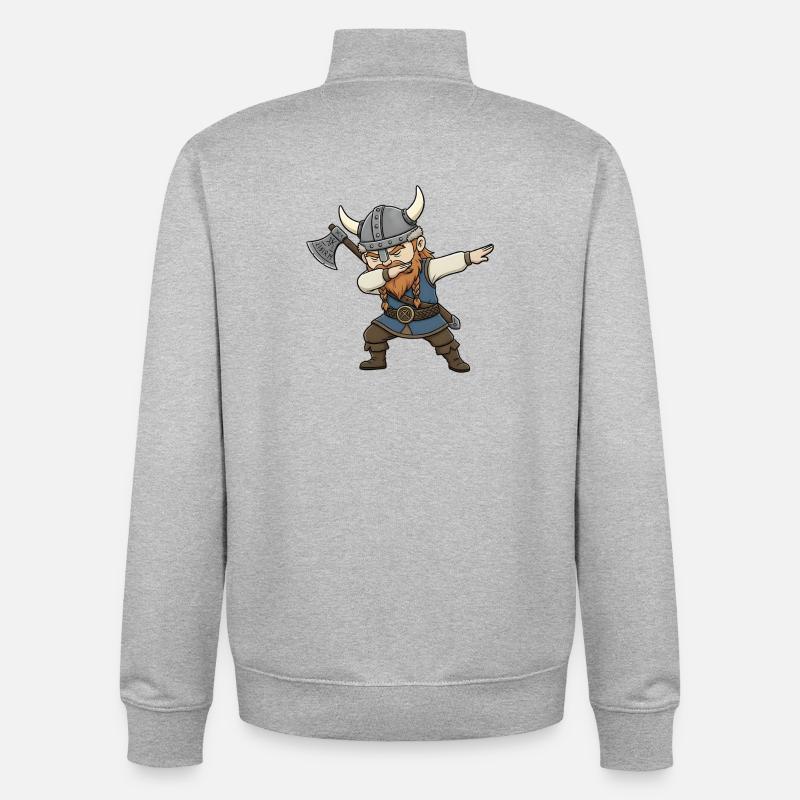 Wikinger Dab - Unisex Organic Zip Sweatshirt von Stanley/Stella - Grau meliert