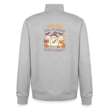 Êtes-vous Fall-O-Ween Directions Cadeaux amusants pour les enseignants - Sweat zippé unisexe en coton bio Stanley/Stella - gris chiné - Dos - AI Model Male 185 light (185cm)