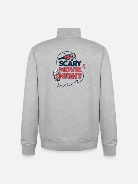 Ghost Night Horrorfilme - Unisex Organic Zip Sweatshirt von Stanley/Stella - Grau meliert