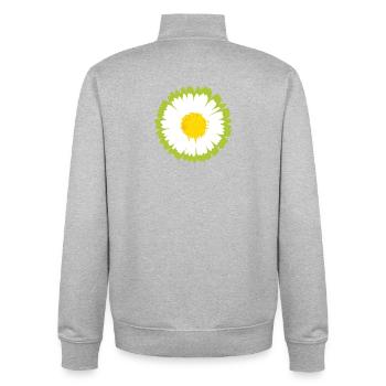 Sunny Daisy Pop Flower - Unisex Organic Zip Sweatshirt by Stanley/Stella - heather grey - Back - AI Model Male 185 light (185cm)
