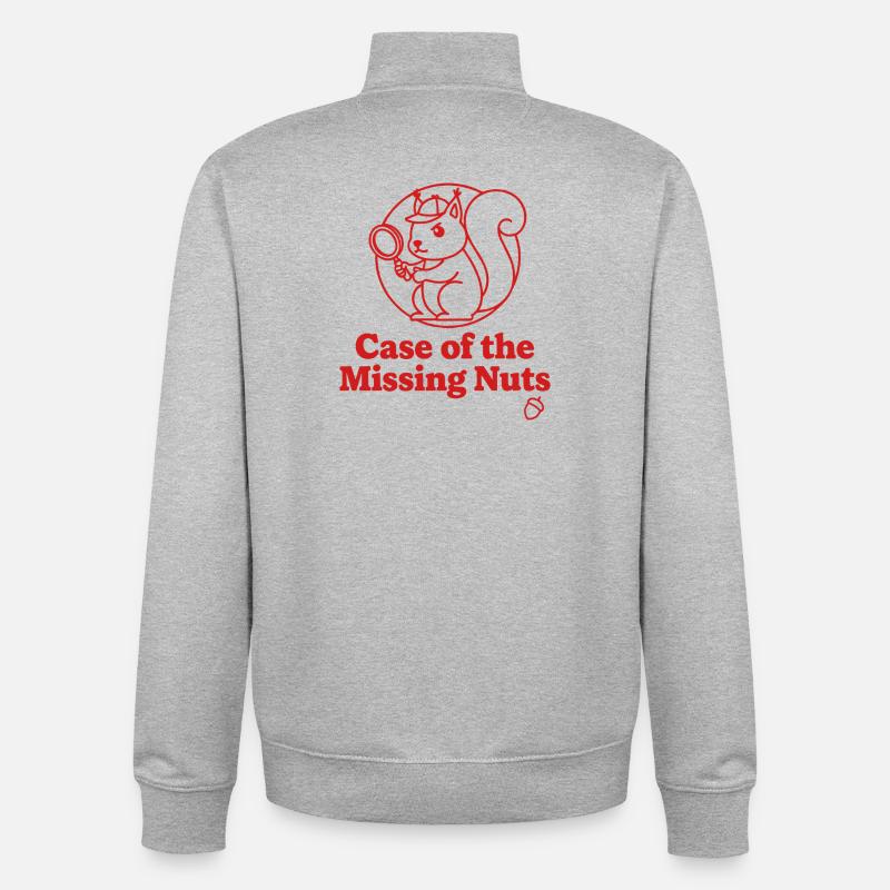 Cas de l’écureuil noix manquant - Sweat zippé unisexe en coton bio Stanley/Stella - gris chiné