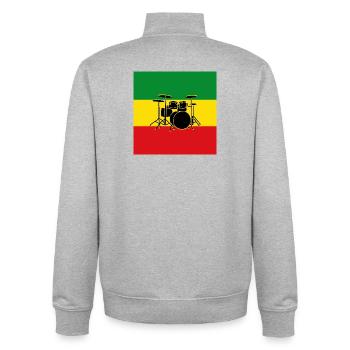 Reggae Drums - Unisex Organic Zip Sweatshirt by Stanley/Stella - heather grey - Back - AI Model Male 185 light (185cm)