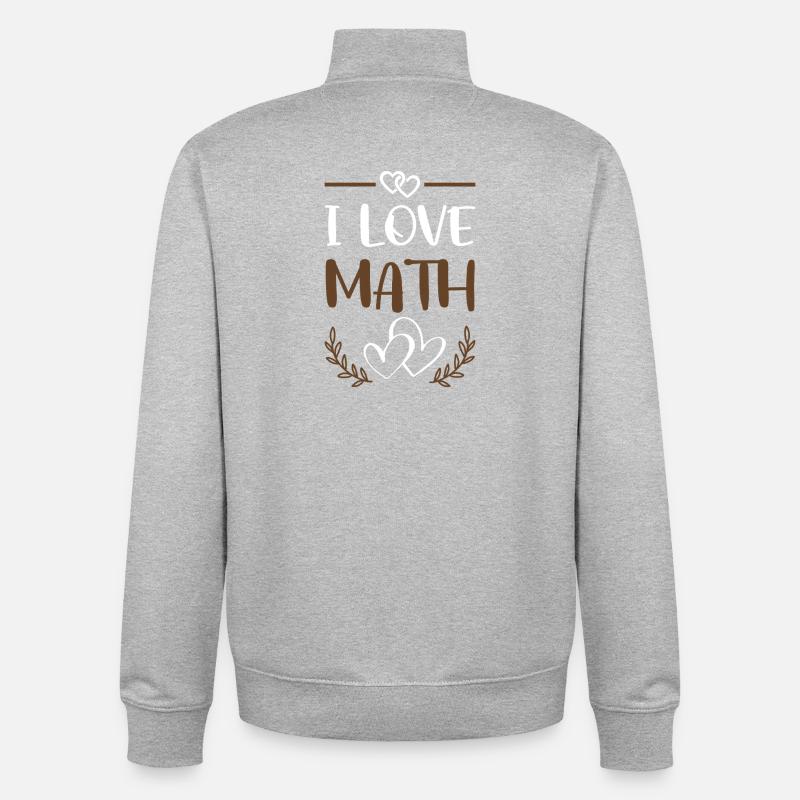 J’adore les maths - Sweat zippé unisexe en coton bio Stanley/Stella - gris chiné