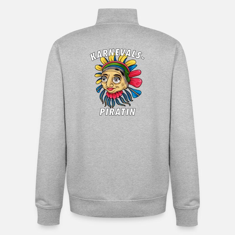 PIRATE DU CARNAVAL - Sweat zippé unisexe en coton bio Stanley/Stella - gris chiné