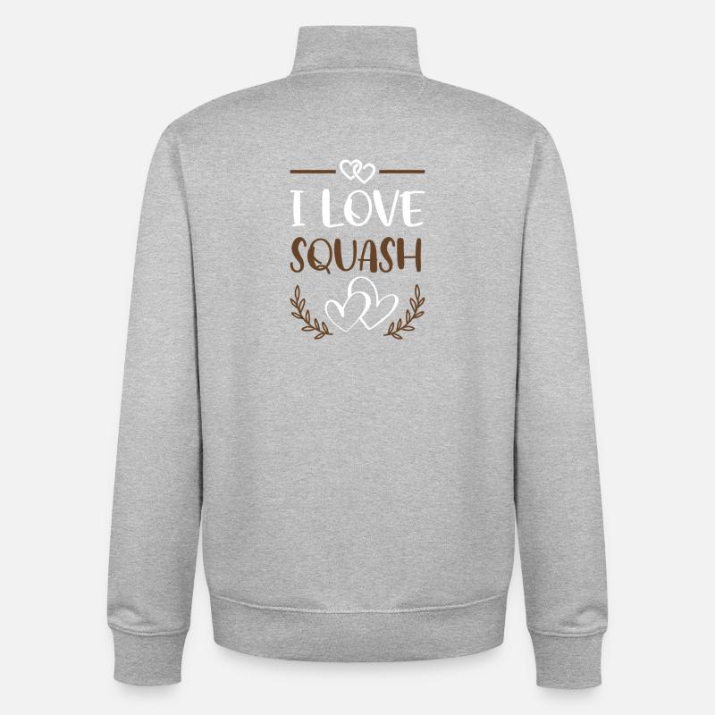 J’adore le squash - Sweat zippé unisexe en coton bio Stanley/Stella - gris chiné