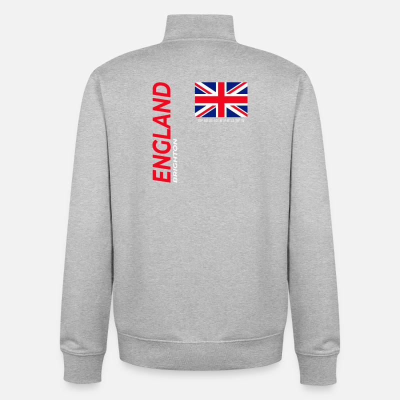 Brighton - Sweat zippé unisexe en coton bio Stanley/Stella - gris chiné