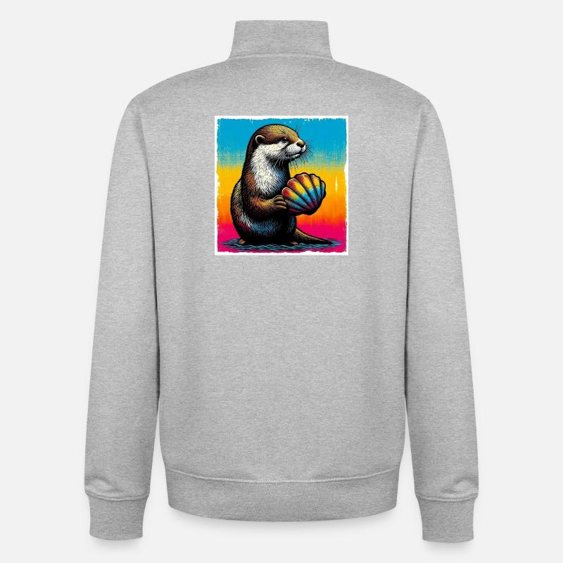Otter - Unisex Organic Zip Sweatshirt von Stanley/Stella - Grau meliert