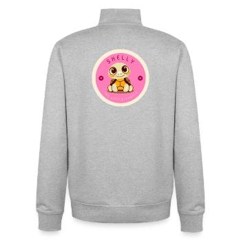 Shelly Die Kleine Schildkröte Stempel Design - Unisex Organic Zip Sweatshirt von Stanley/Stella - Grau meliert - Hinten - AI Model Male 185 light (185cm)