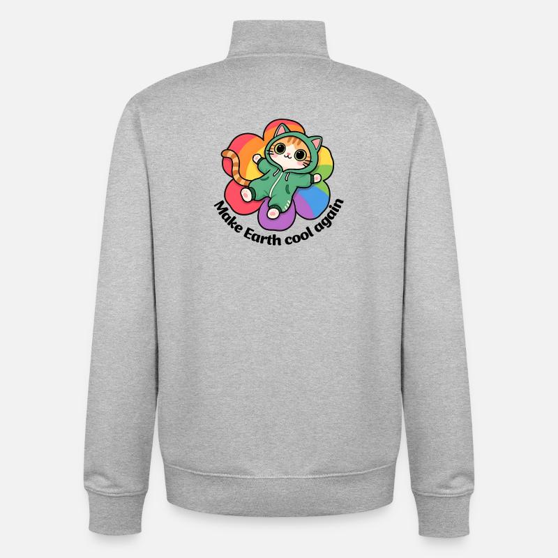Die Erde wieder abkühlen lassen - Unisex Organic Zip Sweatshirt von Stanley/Stella - Grau meliert