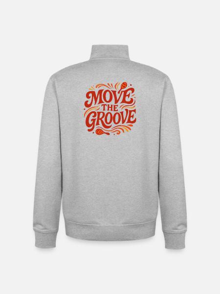 MOVE THE GROOVE Maracas: Latin Rhythm - Unisex Organic Zip Sweatshirt by Stanley/Stella - heather grey