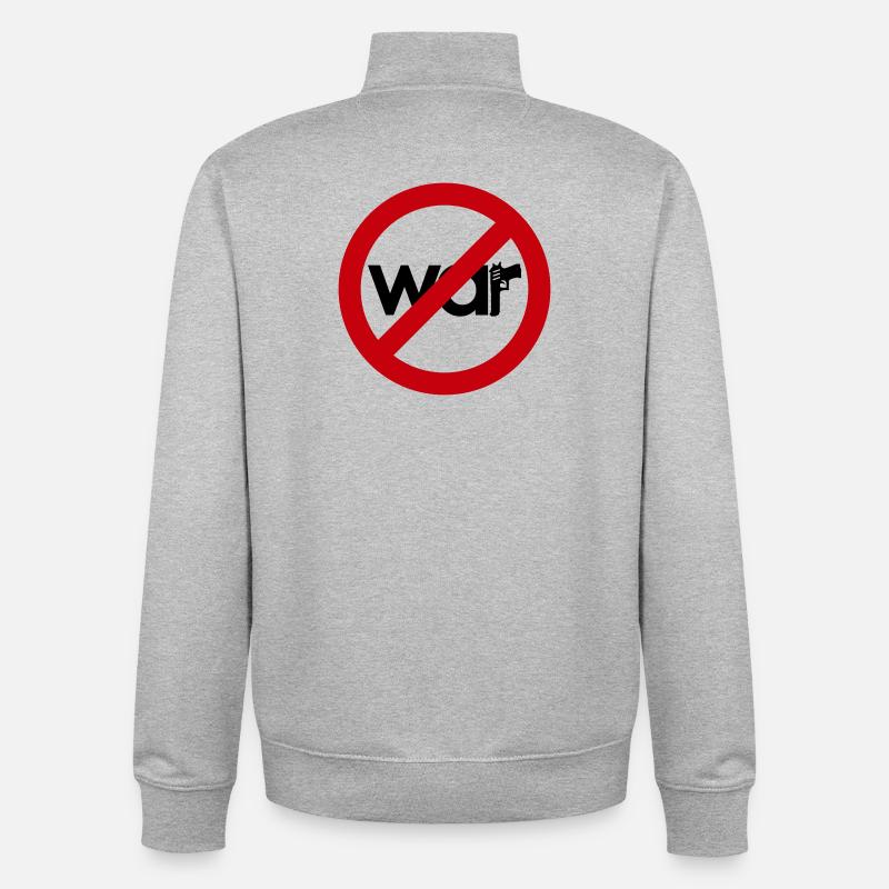 Stop War – For Peace & Freedom - Unisex Organic Zip Sweatshirt by Stanley/Stella - heather grey