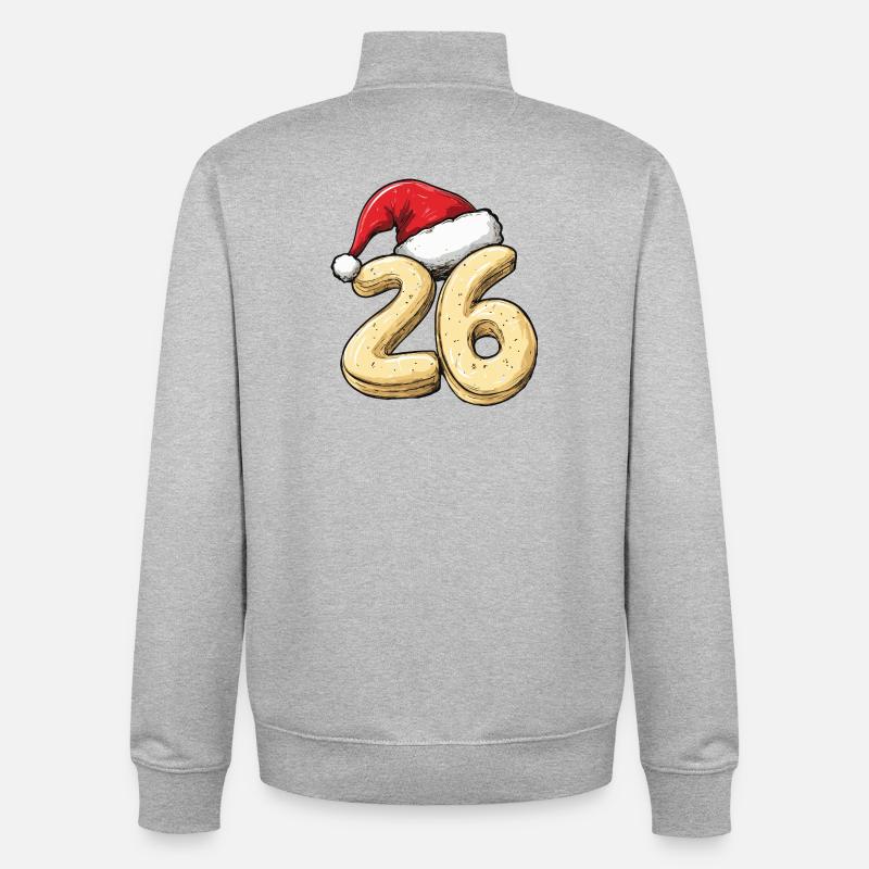 Biscuit de Noël à 26 chiffres - Sweat zippé unisexe en coton bio Stanley/Stella - gris chiné