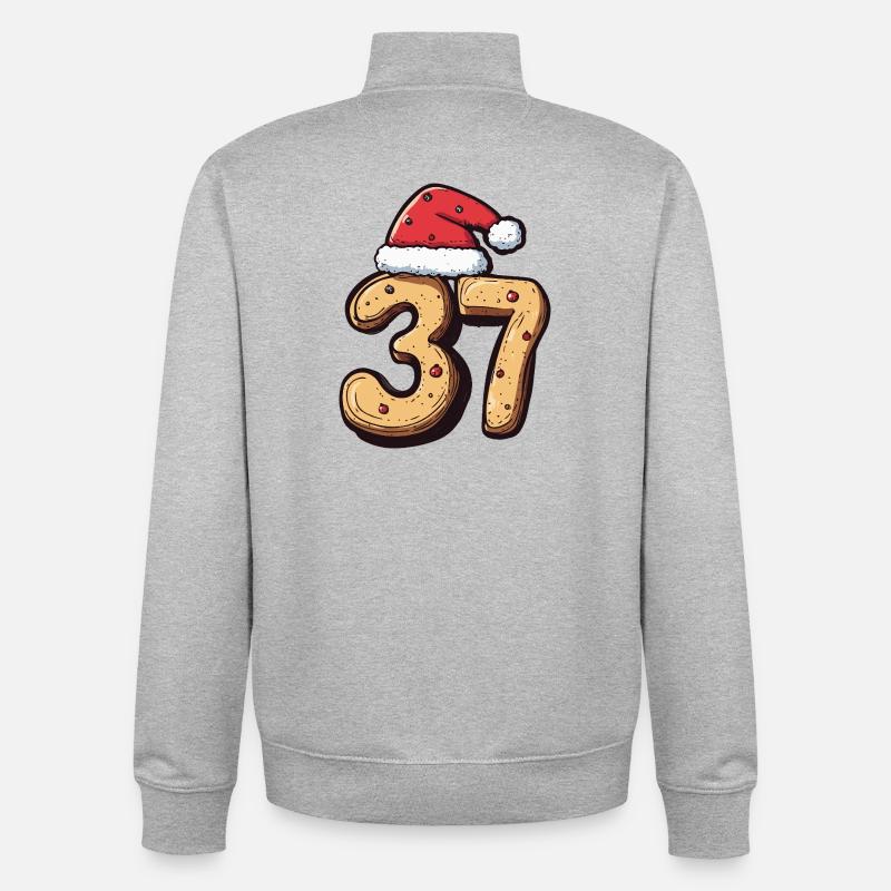 Biscuit de Noël à 37 chiffres - Sweat zippé unisexe en coton bio Stanley/Stella - gris chiné