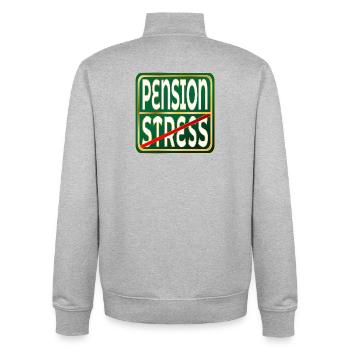 Work Pension Stress - Unisex Organic Zip Sweatshirt by Stanley/Stella - heather grey - Back - AI Model Male 185 light (185cm)