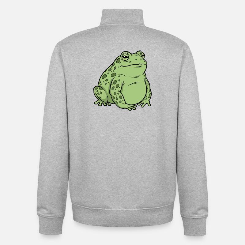 Fat toad - Unisex Organic Zip Sweatshirt by Stanley/Stella - heather grey