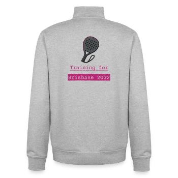 Padel Training Brisbane 2032 - Unisex Organic Zip Sweatshirt by Stanley/Stella - heather grey - Back - AI Model Male 185 light (185cm)