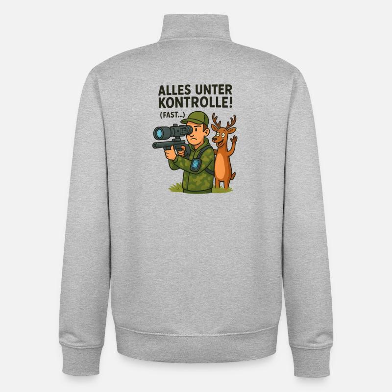 Everything under control Hunting - Unisex Organic Zip Sweatshirt by Stanley/Stella - heather grey