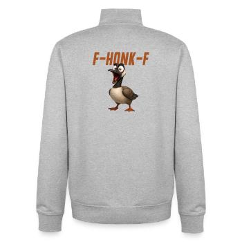 F-Honk-F Gans Lustige Gans FHONKF F Honk F - Unisex Organic Zip Sweatshirt von Stanley/Stella - Grau meliert - Hinten - AI Model Male 185 light (185cm)