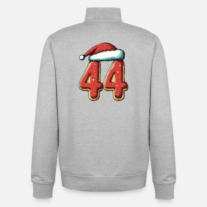 44 Numéro Biscuit Noël - Sweat zippé unisexe en coton bio Stanley/Stella - gris chiné