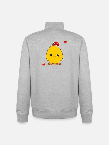 Weihnachtsküken Weihnachten Herz - Unisex Organic Zip Sweatshirt von Stanley/Stella - Grau meliert