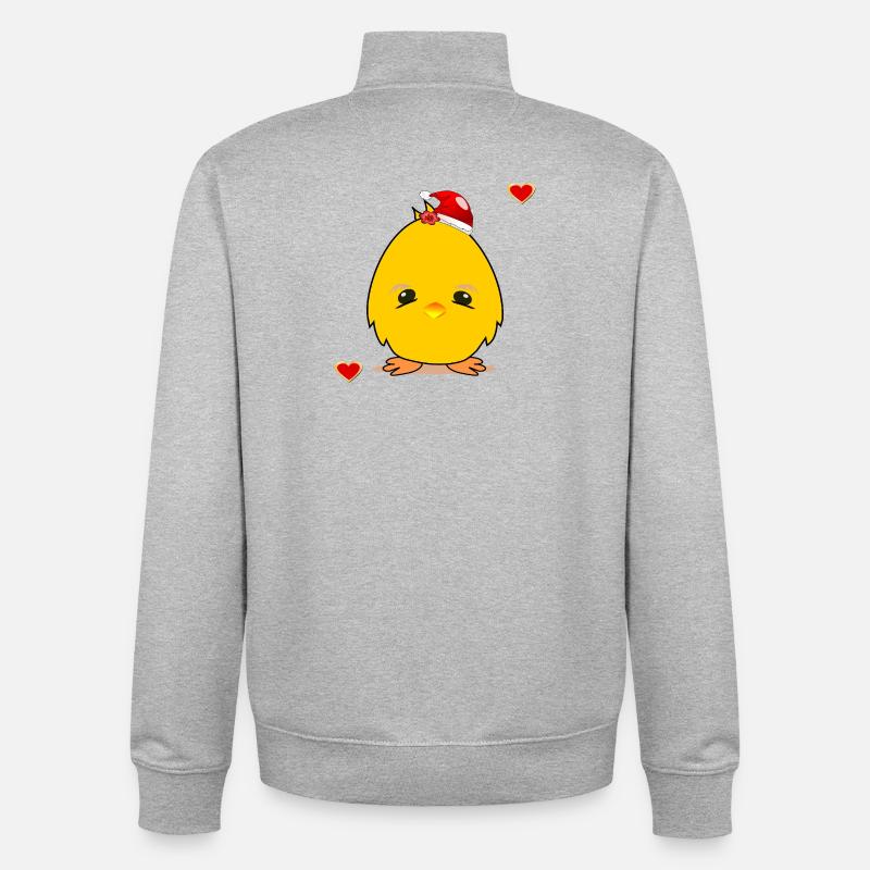 Weihnachtsküken Weihnachten Herz - Unisex Organic Zip Sweatshirt von Stanley/Stella - Grau meliert