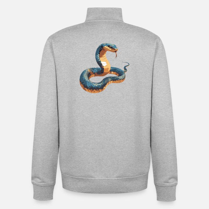 Serpent4 - Sweat zippé unisexe en coton bio Stanley/Stella - gris chiné