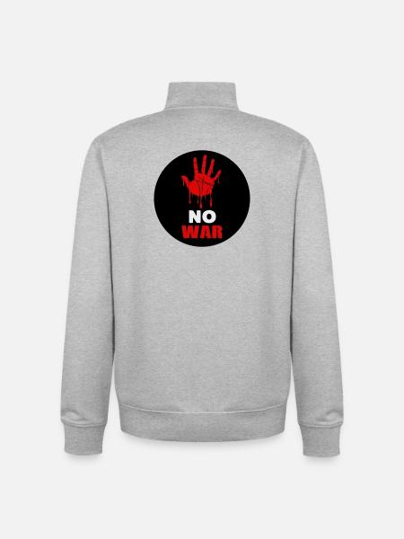 No War - Sweat zippé unisexe en coton bio Stanley/Stella - gris chiné