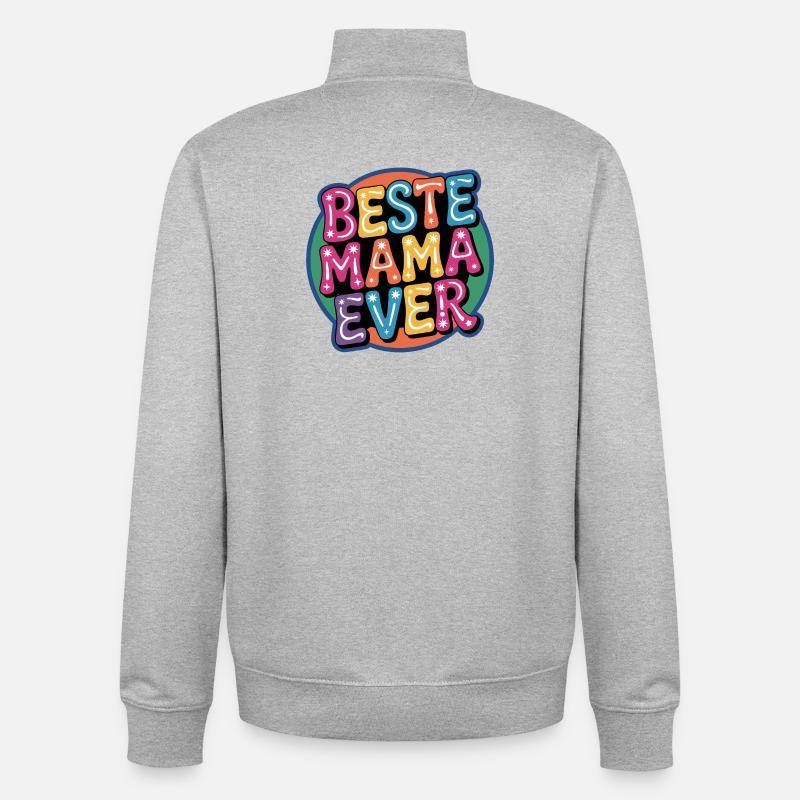 Meilleure maman de tous les temps - Sweat zippé unisexe en coton bio Stanley/Stella - gris chiné