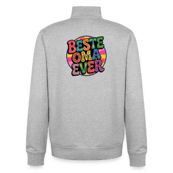 Meilleure grand-mère de tous les temps - Sweat zippé unisexe en coton bio Stanley/Stella - gris chiné - Dos - AI Model Male 185 light (185cm)
