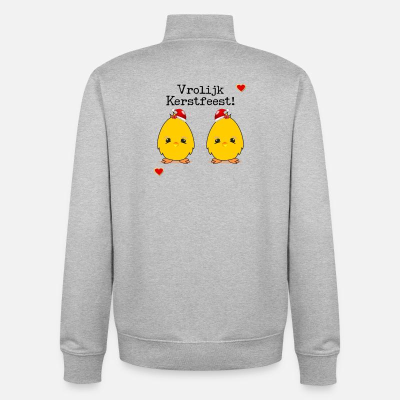 Frohe Weihnachtsküken - Unisex Organic Zip Sweatshirt von Stanley/Stella - Grau meliert