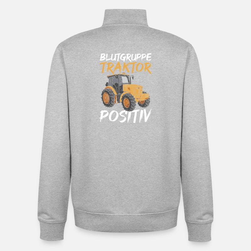 Landwirt Bauernhof Farmer Bauer Traktor - Unisex Organic Zip Sweatshirt von Stanley/Stella - Grau meliert