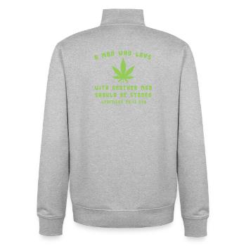 Grüne Freiheit und Vielfalt - Unisex Organic Zip Sweatshirt von Stanley/Stella - Grau meliert - Hinten - AI Model Male 185 light (185cm)