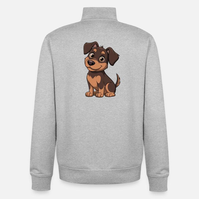 Teckel - Sweat zippé unisexe en coton bio Stanley/Stella - gris chiné
