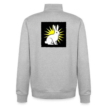 Cooler Hase im Punk Rock & Pop Art Stil - Unisex Organic Zip Sweatshirt von Stanley/Stella - Grau meliert - Hinten - AI Model Male 185 light (185cm)