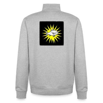 Cooler Fisch im Punk Rock & Pop Art Stil - Unisex Organic Zip Sweatshirt von Stanley/Stella - Grau meliert - Hinten - AI Model Male 185 light (185cm)