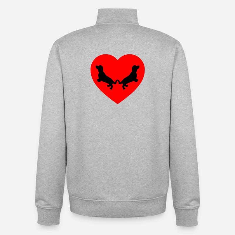 Teckel - Sweat zippé unisexe en coton bio Stanley/Stella - gris chiné
