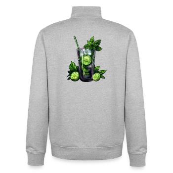 Mojito Cocktail - Sweat zippé unisexe en coton bio Stanley/Stella - gris chiné - Dos - AI Model Male 185 light (185cm)