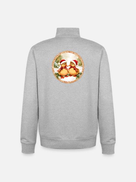 Duckling Christmas - Unisex Organic Zip Sweatshirt by Stanley/Stella - heather grey