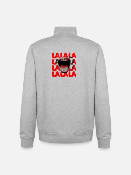 LALA Scream Typography - Unisex Organic Zip Sweatshirt by Stanley/Stella - heather grey