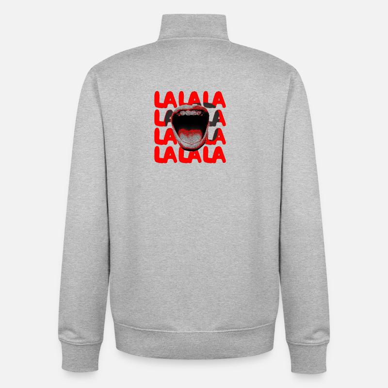 LALA Scream Typografie - Unisex Organic Zip Sweatshirt von Stanley/Stella - Grau meliert
