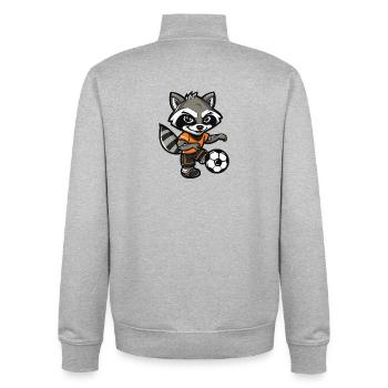 Raccoon Football Mascot - Unisex Organic Zip Sweatshirt by Stanley/Stella - heather grey - Back - AI Model Male 185 light (185cm)