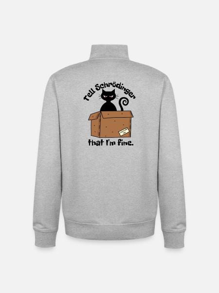 Schroedinger Cat - Cartoon Paradox Box - Unisex Organic Zip Sweatshirt by Stanley/Stella - heather grey