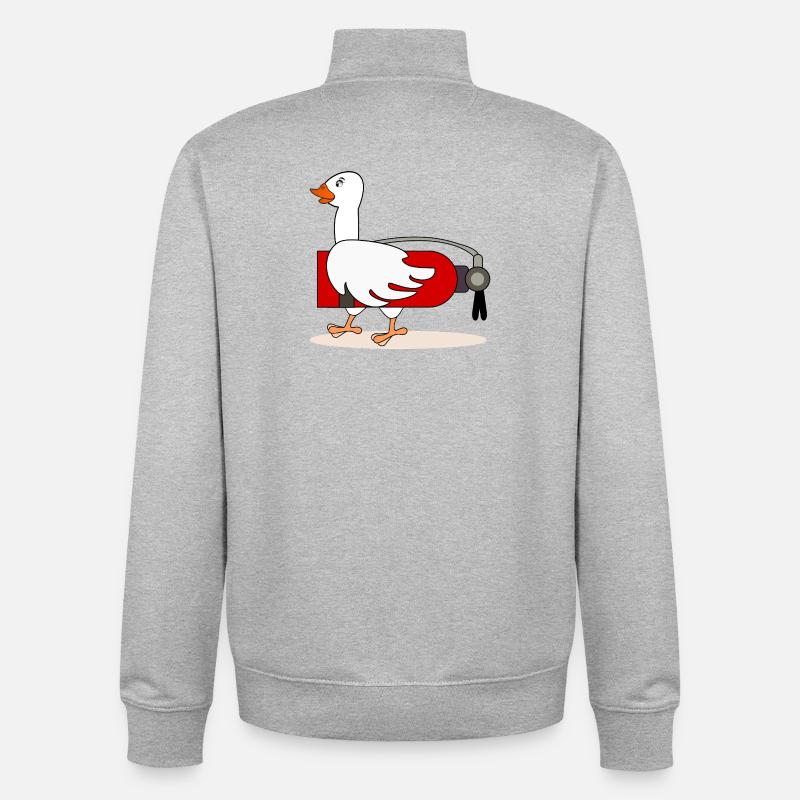 Fire extinguisher goose fire brigade - Unisex Organic Zip Sweatshirt by Stanley/Stella - heather grey