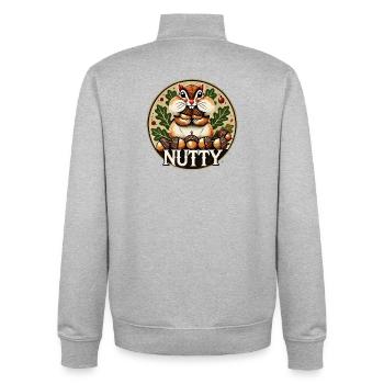 Nutty Chipmunk Harvest Charm - Unisex Organic Zip Sweatshirt by Stanley/Stella - heather grey - Back - AI Model Male 185 light (185cm)