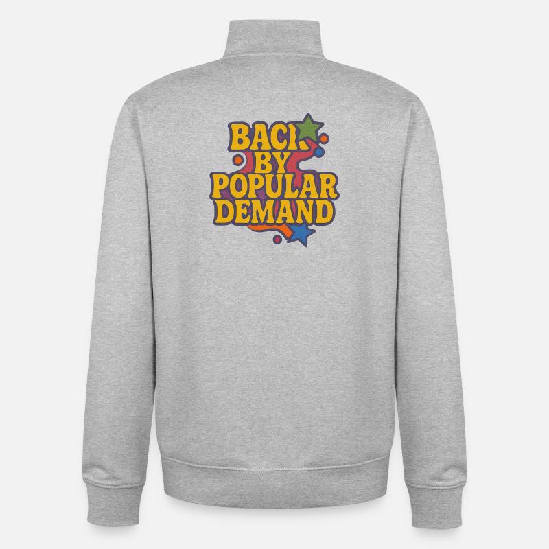 Back by Popular Demand Retro Script - Unisex Organic Zip Sweatshirt by Stanley/Stella - heather grey