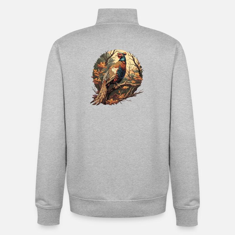 Faisans Faisan - Sweat zippé unisexe en coton bio Stanley/Stella - gris chiné