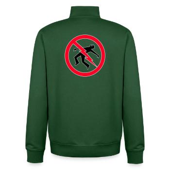 Lightning  Warning - Unisex Organic Zip Sweatshirt by Stanley/Stella - bottle green - Back - AI Model Male 185 dark (185cm)