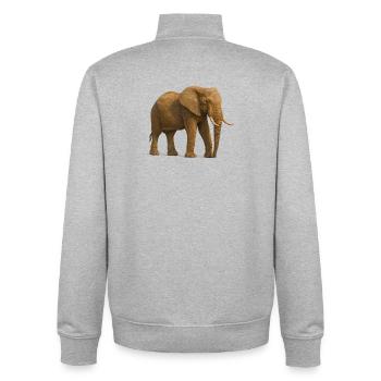 Elefant in Naturtönen - Unisex Organic Zip Sweatshirt von Stanley/Stella - Grau meliert - Hinten - AI Model Male 185 light (185cm)