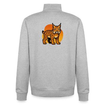Lynx in sunset shade - Unisex Organic Zip Sweatshirt by Stanley/Stella - heather grey - Back - AI Model Male 185 light (185cm)