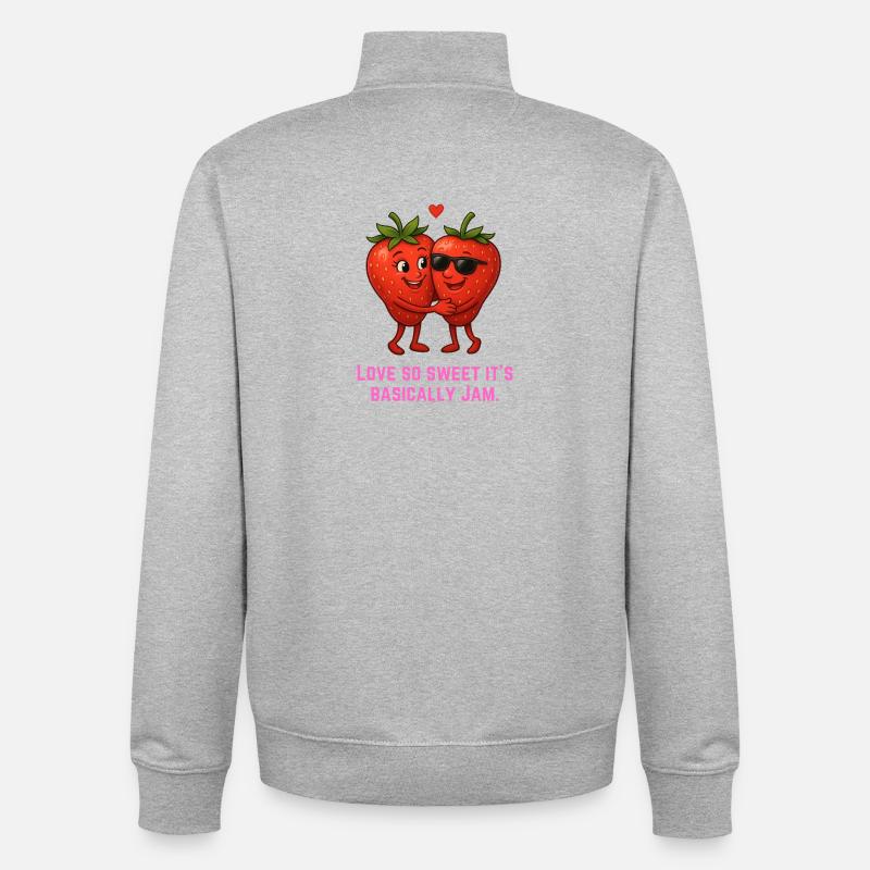 Kuschelige Erdbeeren Liebe Jam Marmelade - Unisex Organic Zip Sweatshirt von Stanley/Stella - Grau meliert